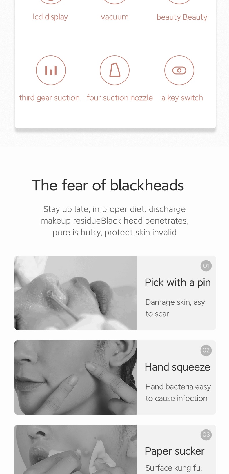 Blackhead Remover Vacuum Cleaner Black Dot Acne Pore Cleaning Beauty Skin Care Tools Home Use Facial Cleaning Devices