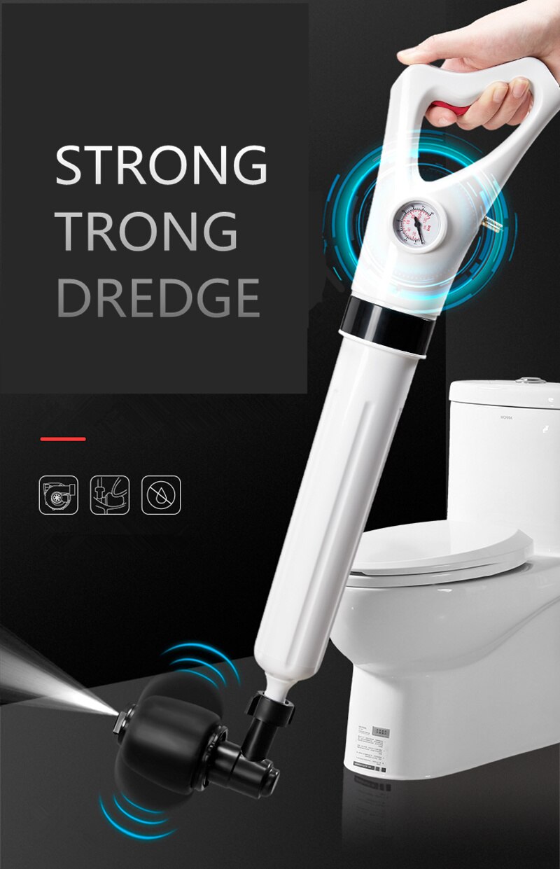 Toilet Dredge Sewer Household Artifact WC Pipeline Blockage Tool Suction High Pressure Pneumatic One Shot