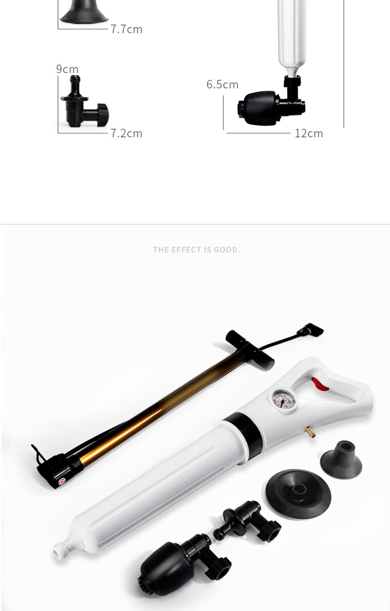 Toilet Dredge Sewer Household Artifact WC Pipeline Blockage Tool Suction High Pressure Pneumatic One Shot