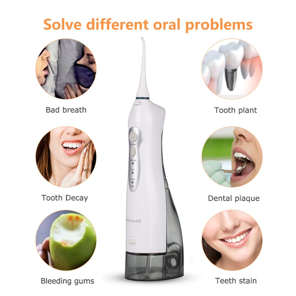 Oral Irrigator USB Rechargeable Water Flosser Portable Dental Water Jet 300ML Water Tank Waterproof Teeth Cleaner Oral Irrigator USB Rechargeable Water Flosser Portable Dental Water Jet 300ML Water Tank Waterproof Teeth Cleaner