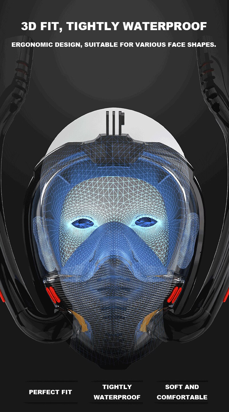 Women Scuba Diving Mask Full Face Snorkeling Mask Underwater Anti Fog Snorkeling Diving Mask For Swimming Spearfishing Dive Men